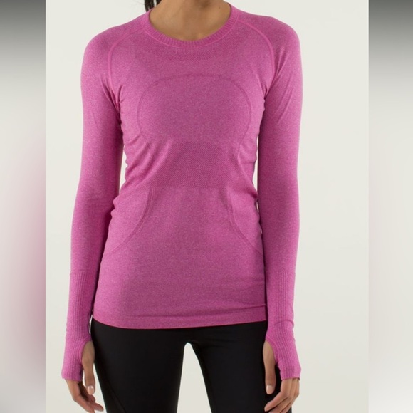 Lululemon Vibrant Pink Run Swiftly Tech Long Sleeve Top Size 6 - Picture 6 of 6